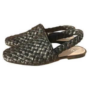 Black woven faux leather mules by Vince Camuto sz 7.5